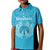 New Zealand Custom Kid Polo Shirt Fire Basketball Maori Tribal Sky Blue - Polynesian Pride