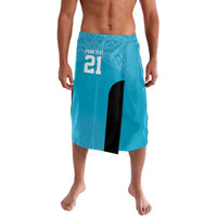 New Zealand Custom Lavalava Fire Basketball Maori Tribal Sky Blue - Polynesian Pride