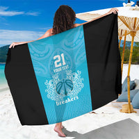 New Zealand Custom Sarong Fire Basketball Maori Tribal Sky Blue - Polynesian Pride