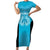 New Zealand Custom Short Sleeve Bodycon Dress Fire Basketball Maori Tribal Sky Blue - Polynesian Pride