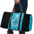 New Zealand Custom Travel Bag Fire Basketball Maori Tribal Sky Blue - Polynesian Pride