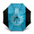 New Zealand Custom Umbrella Fire Basketball Maori Tribal Sky Blue - Polynesian Pride