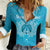 New Zealand Custom Women Casual Shirt Fire Basketball Maori Tribal Sky Blue - Polynesian Pride