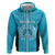 New Zealand Custom Zip Hoodie Fire Basketball Maori Tribal Sky Blue - Polynesian Pride