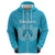 New Zealand Custom Zip Hoodie Fire Basketball Maori Tribal Sky Blue - Polynesian Pride