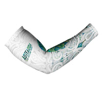 Custom New Zealand Aotearoa Arm Sleeves Green Maori Paua Shell Indigenous - Polynesian Pride