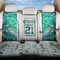 Custom New Zealand Aotearoa Back Car Seat Cover Green Maori Paua Shell Indigenous - Polynesian Pride