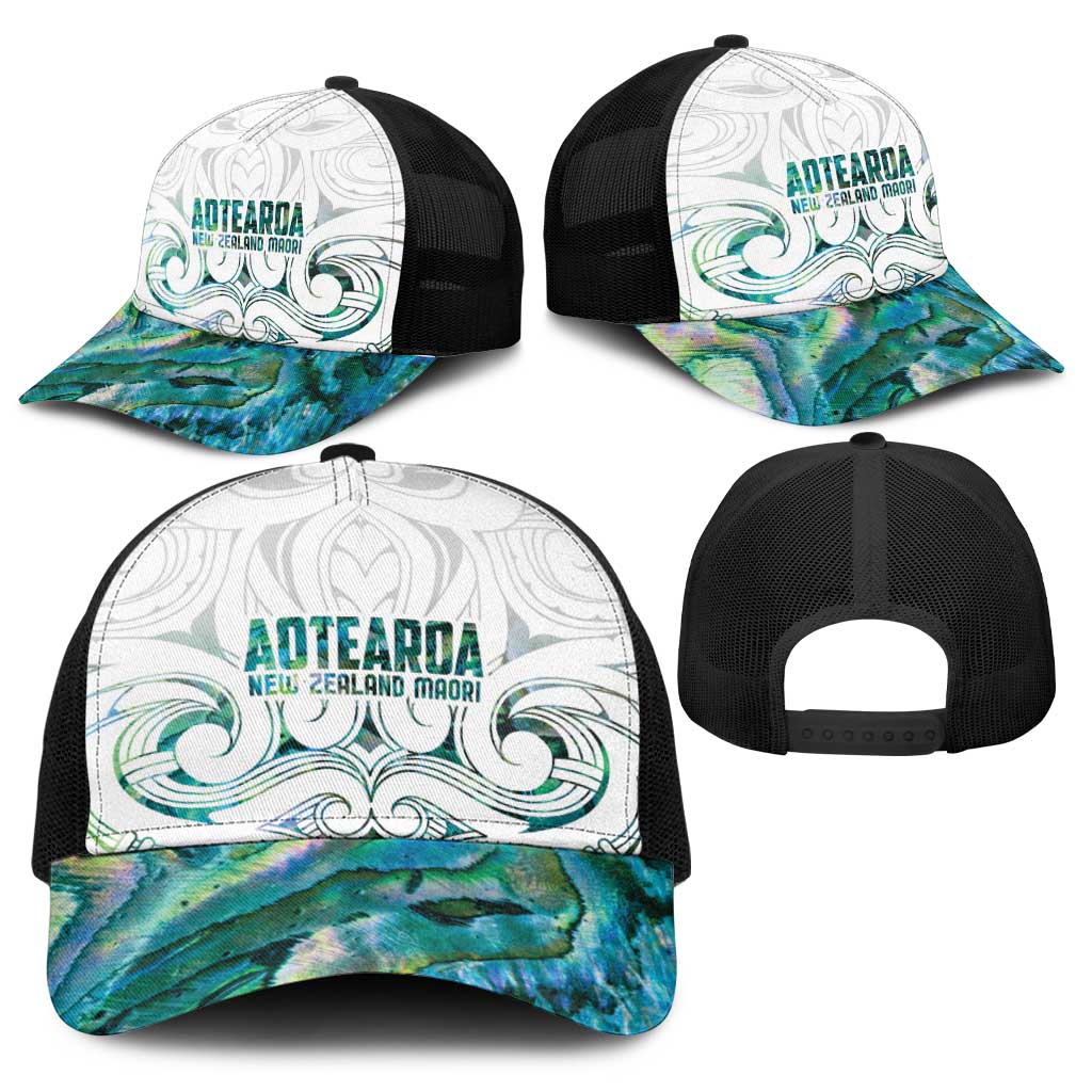 New Zealand Aotearoa Baseball Net Cap Green Maori Papua Shell Indigenous - Polynesian Pride