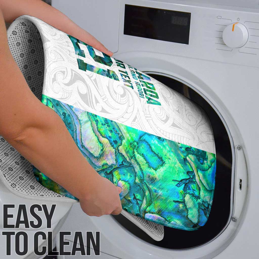 Custom New Zealand Aotearoa Bathroom Set Green Maori Paua Shell Indigenous - Polynesian Pride