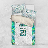 Custom New Zealand Aotearoa Bedding Set Green Maori Paua Shell Indigenous - Polynesian Pride