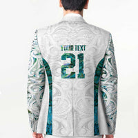 Custom New Zealand Aotearoa Blazer Green Maori Paua Shell Indigenous - Polynesian Pride