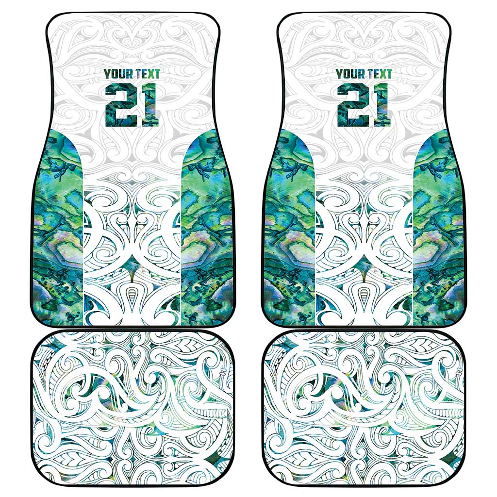 Custom New Zealand Aotearoa Car Mats Green Maori Paua Shell Indigenous - Polynesian Pride