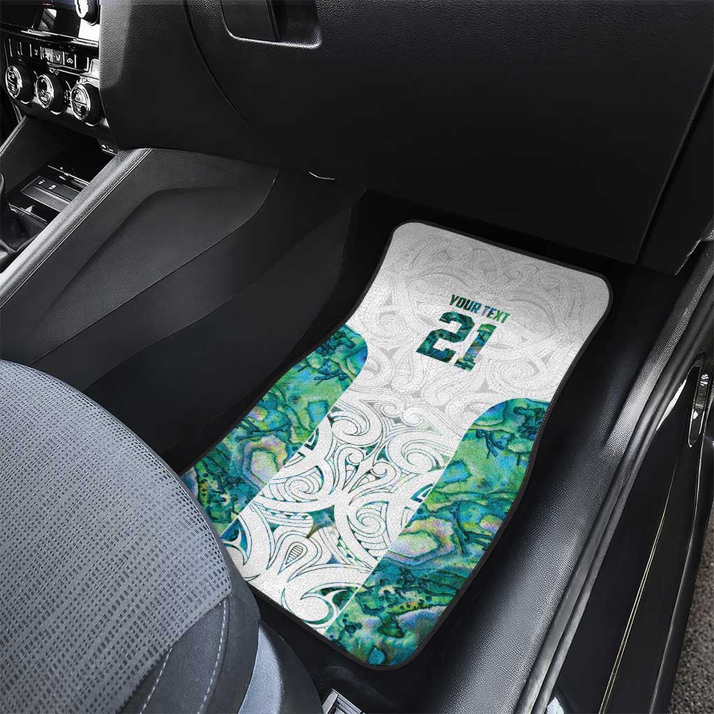 Custom New Zealand Aotearoa Car Mats Green Maori Paua Shell Indigenous - Polynesian Pride