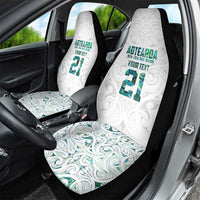 Custom New Zealand Aotearoa Car Seat Cover Green Maori Paua Shell Indigenous - Polynesian Pride