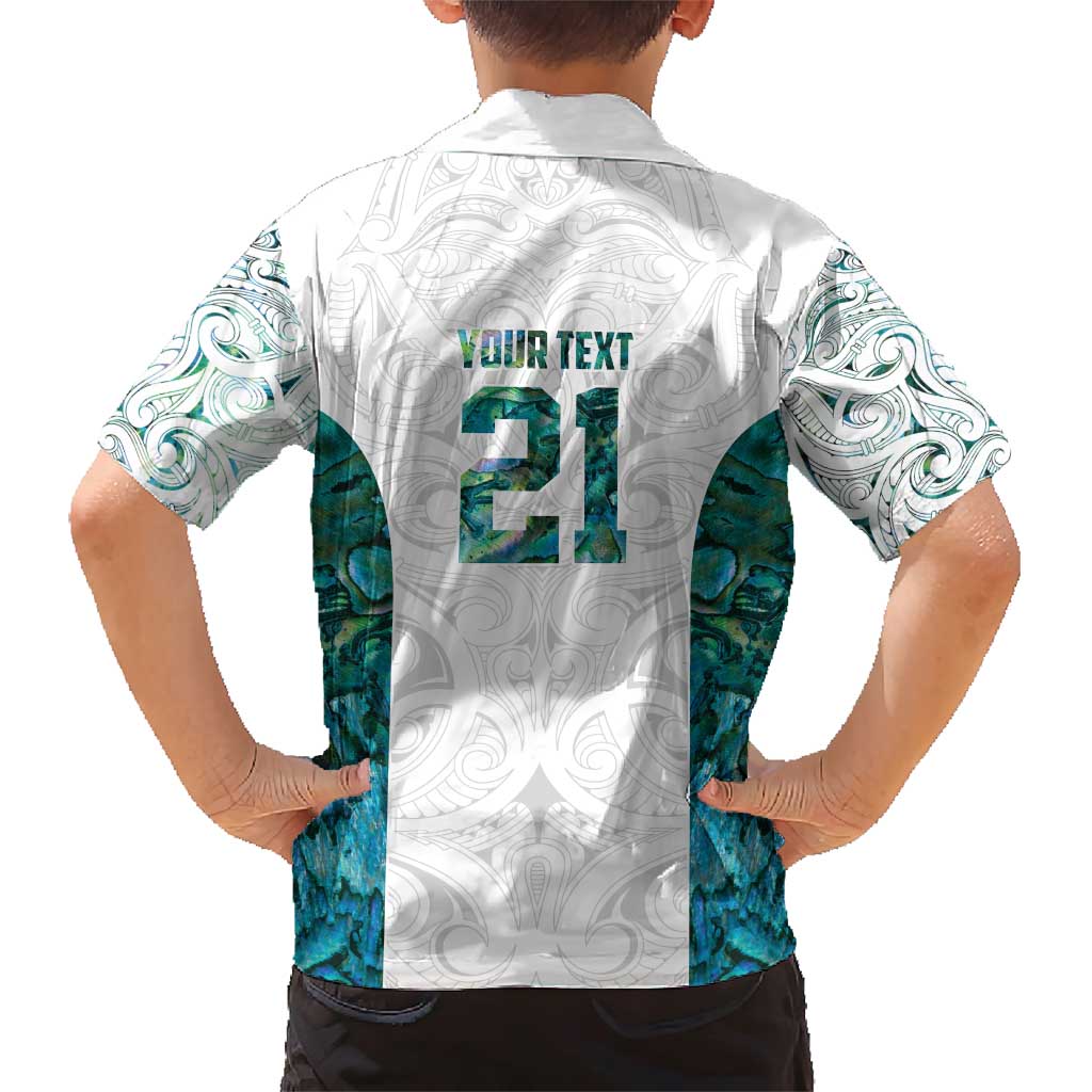 Custom New Zealand Aotearoa Family Matching Short Sleeve Bodycon Dress and Hawaiian Shirt Green Maori Paua Shell Indigenous LT9 - Polynesian Pride