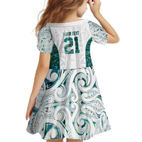 Custom New Zealand Aotearoa Family Matching Short Sleeve Bodycon Dress and Hawaiian Shirt Green Maori Paua Shell Indigenous LT9 - Polynesian Pride