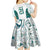 Custom New Zealand Aotearoa Kid Short Sleeve Dress Green Maori Paua Shell Indigenous - Polynesian Pride