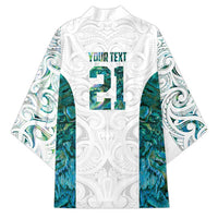 Custom New Zealand Aotearoa Kimono Green Maori Paua Shell Indigenous - Polynesian Pride