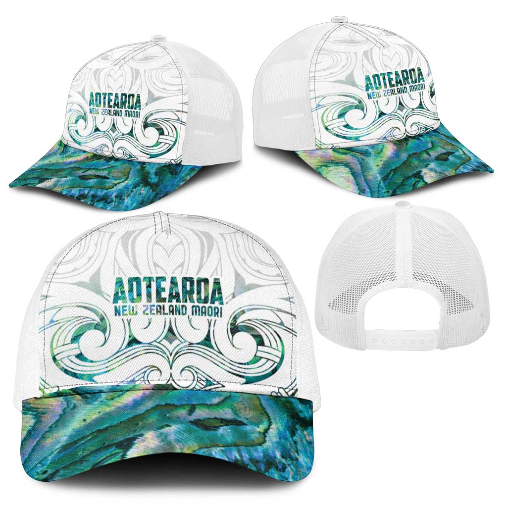 New Zealand Aotearoa Mesh Trucker Cap Green Maori Papua Shell Indigenous - Polynesian Pride