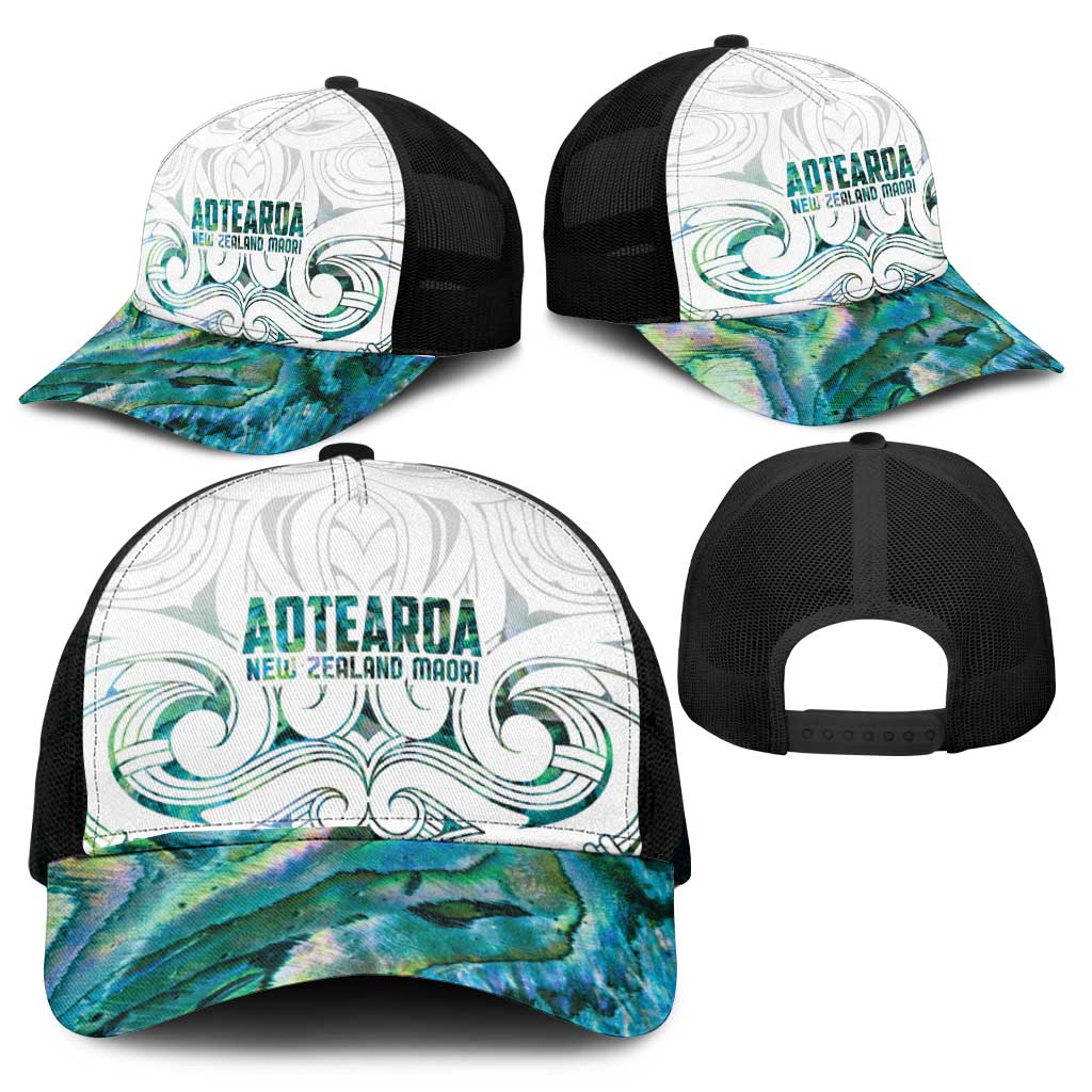 New Zealand Aotearoa Mesh Trucker Cap Green Maori Papua Shell Indigenous - Polynesian Pride