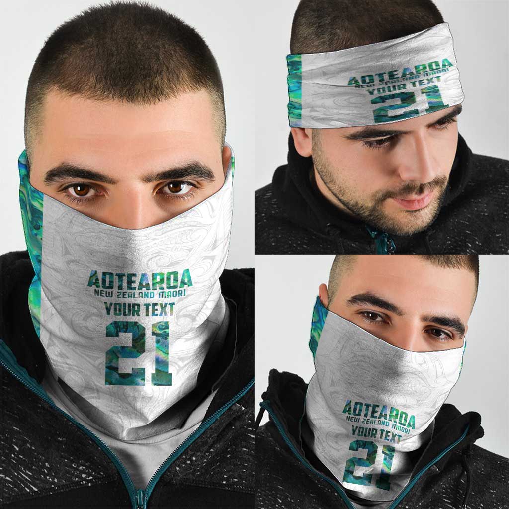 New Zealand Aotearoa Neck Gaiter Green Maori Paua Shell Indigenous LT9