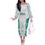Custom New Zealand Aotearoa Off The Shoulder Long Sleeve Dress Green Maori Paua Shell Indigenous - Polynesian Pride