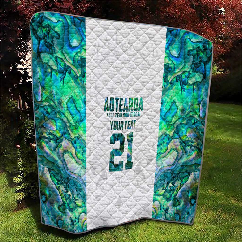Custom New Zealand Aotearoa Quilt Green Maori Paua Shell Indigenous - Polynesian Pride