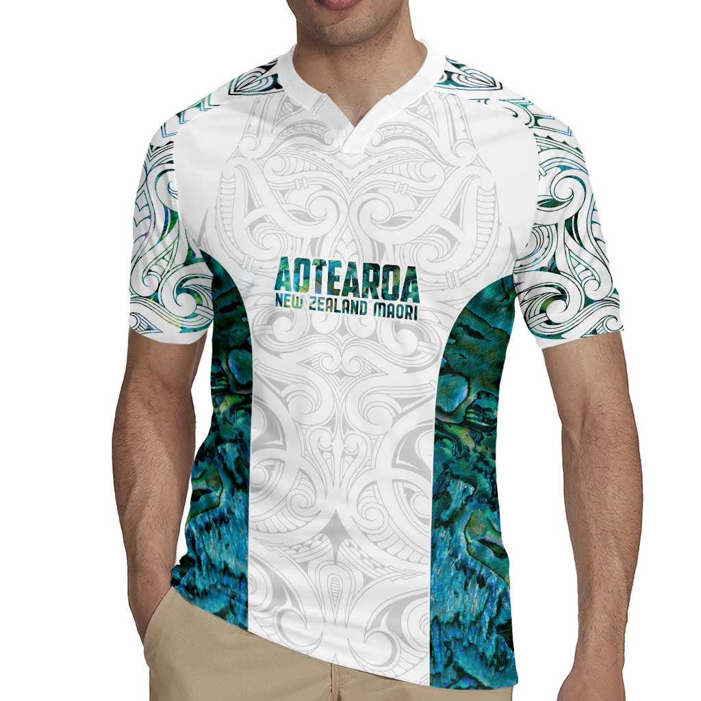 Custom New Zealand Aotearoa Rugby Jersey Green Maori Paua Shell Indigenous - Polynesian Pride