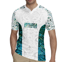 Custom New Zealand Aotearoa Rugby Jersey Green Maori Paua Shell Indigenous - Polynesian Pride