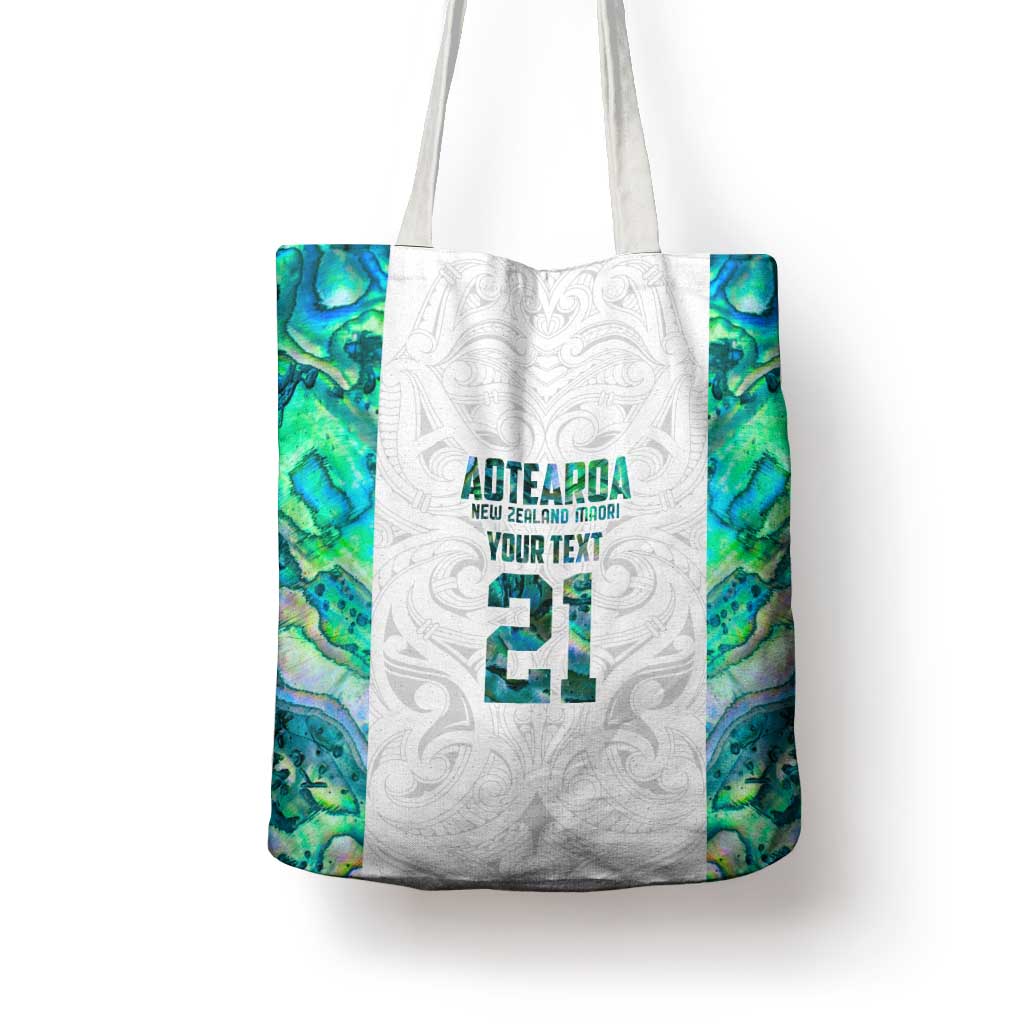 Custom New Zealand Aotearoa Tote Bag Green Maori Paua Shell Indigenous - Polynesian Pride