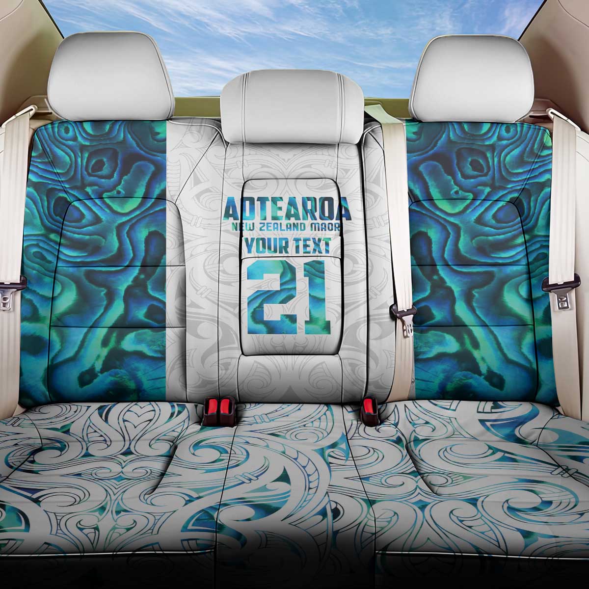 Custom New Zealand Aotearoa Back Car Seat Cover Maori Paua Shell Indigenous - Polynesian Pride