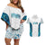 Custom New Zealand Aotearoa Couples Matching Off Shoulder Short Dress and Hawaiian Shirt Maori Paua Shell Indigenous - Polynesian Pride