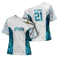 Custom New Zealand Aotearoa Cross Shoulder Shirt Maori Paua Shell Indigenous - Polynesian Pride