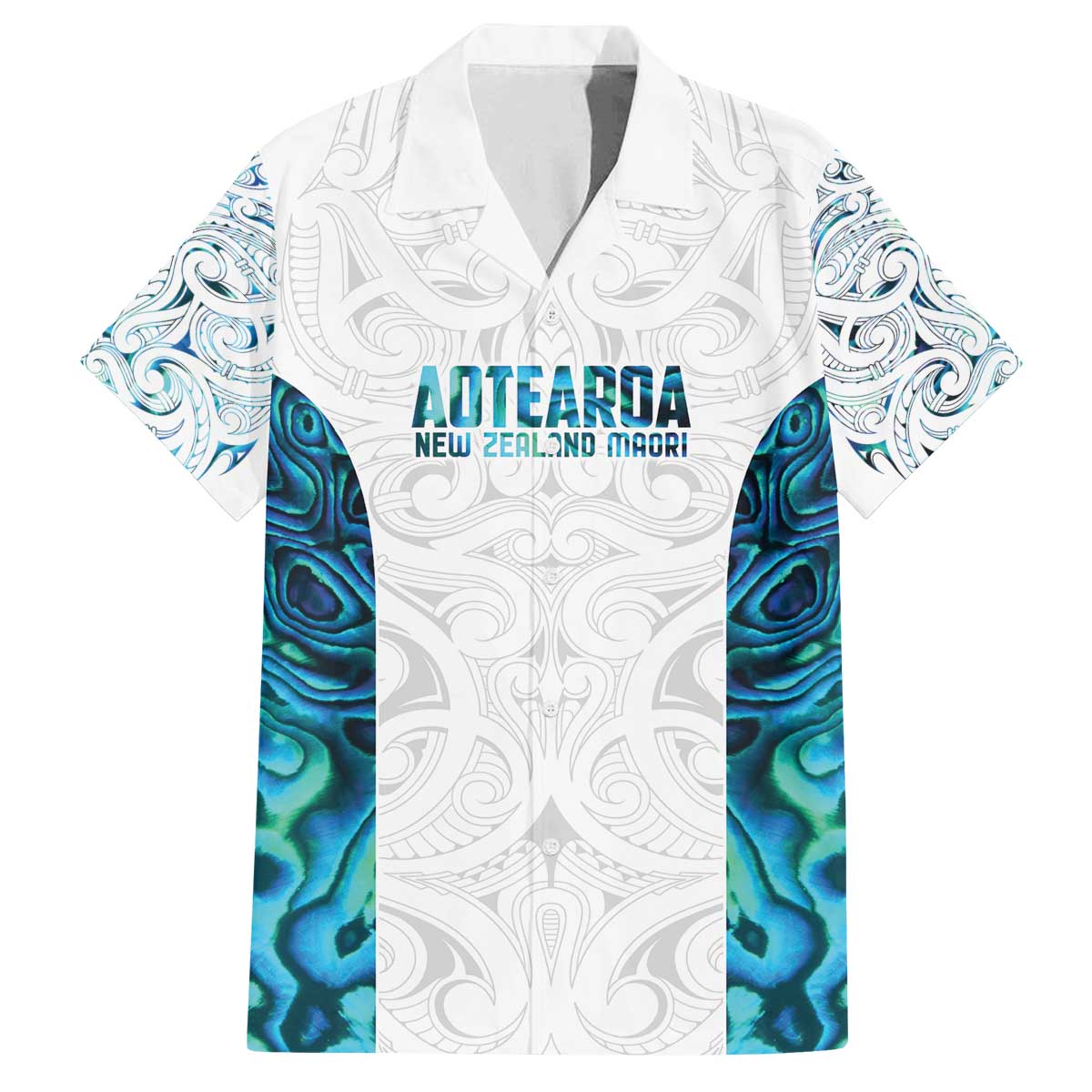 Custom New Zealand Aotearoa Family Matching Off The Shoulder Long Sleeve Dress and Hawaiian Shirt Maori Paua Shell Indigenous - Polynesian Pride