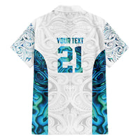 Custom New Zealand Aotearoa Family Matching Off The Shoulder Long Sleeve Dress and Hawaiian Shirt Maori Paua Shell Indigenous - Polynesian Pride