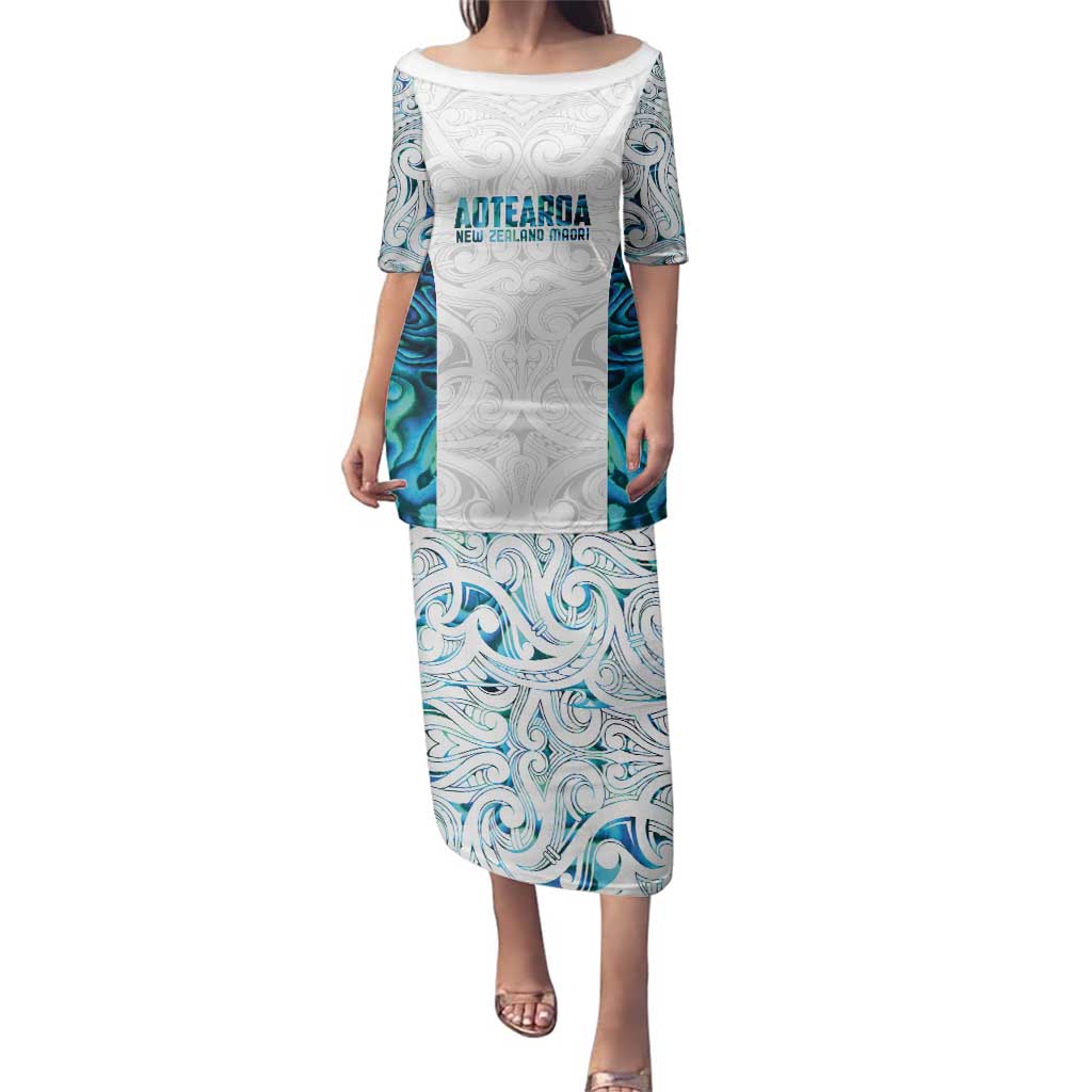 Custom New Zealand Aotearoa Family Matching Puletasi and Hawaiian Shirt Maori Paua Shell Indigenous - Polynesian Pride