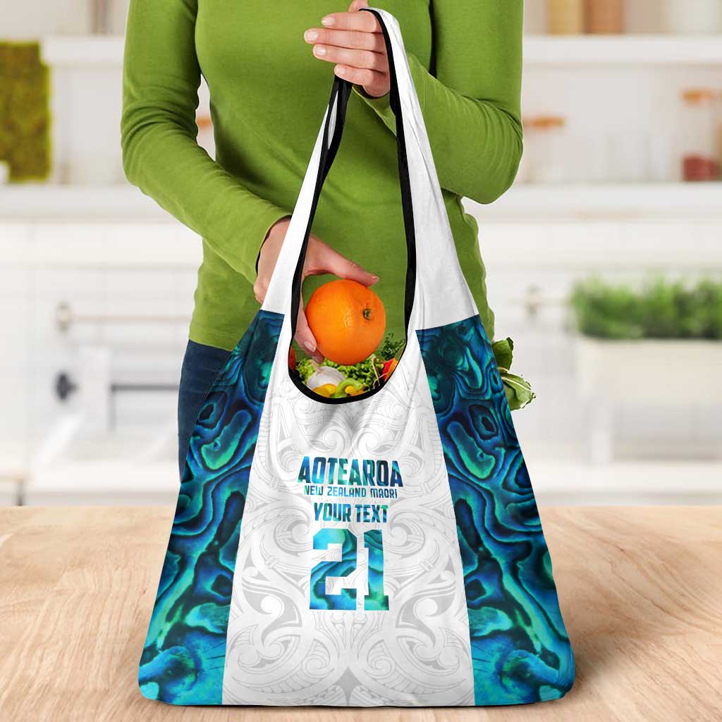 Custom New Zealand Aotearoa Grocery Bag Maori Paua Shell Indigenous - Polynesian Pride