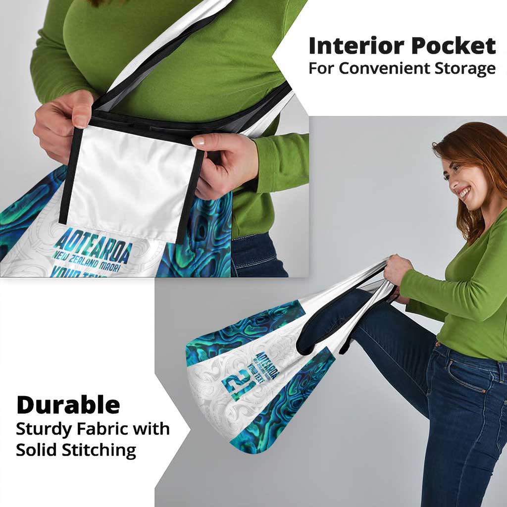 Custom New Zealand Aotearoa Grocery Bag Maori Paua Shell Indigenous - Polynesian Pride