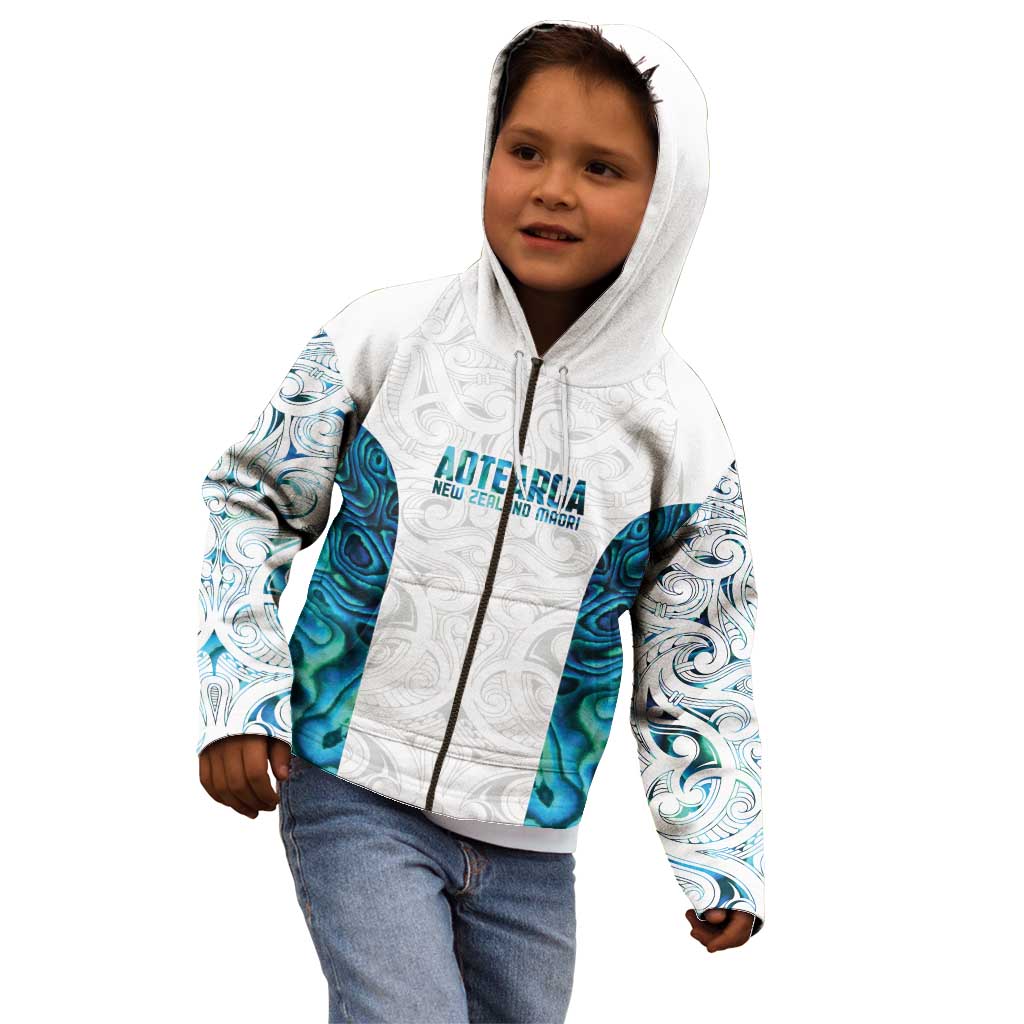 Custom New Zealand Aotearoa Kid Hoodie Maori Paua Shell Indigenous - Polynesian Pride