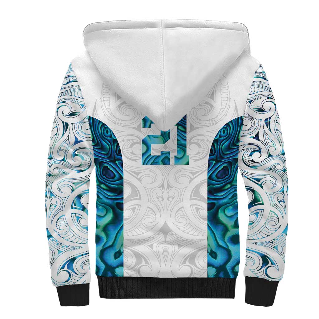 Custom New Zealand Aotearoa Sherpa Hoodie Maori Paua Shell Indigenous - Polynesian Pride