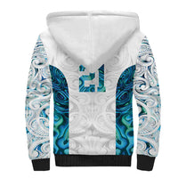 Custom New Zealand Aotearoa Sherpa Hoodie Maori Paua Shell Indigenous - Polynesian Pride