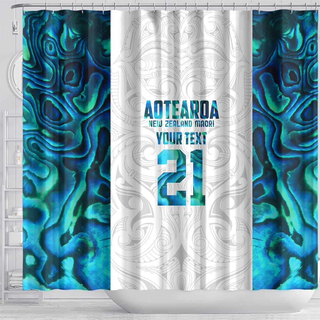 Custom New Zealand Aotearoa Shower Curtain Maori Paua Shell Indigenous - Polynesian Pride