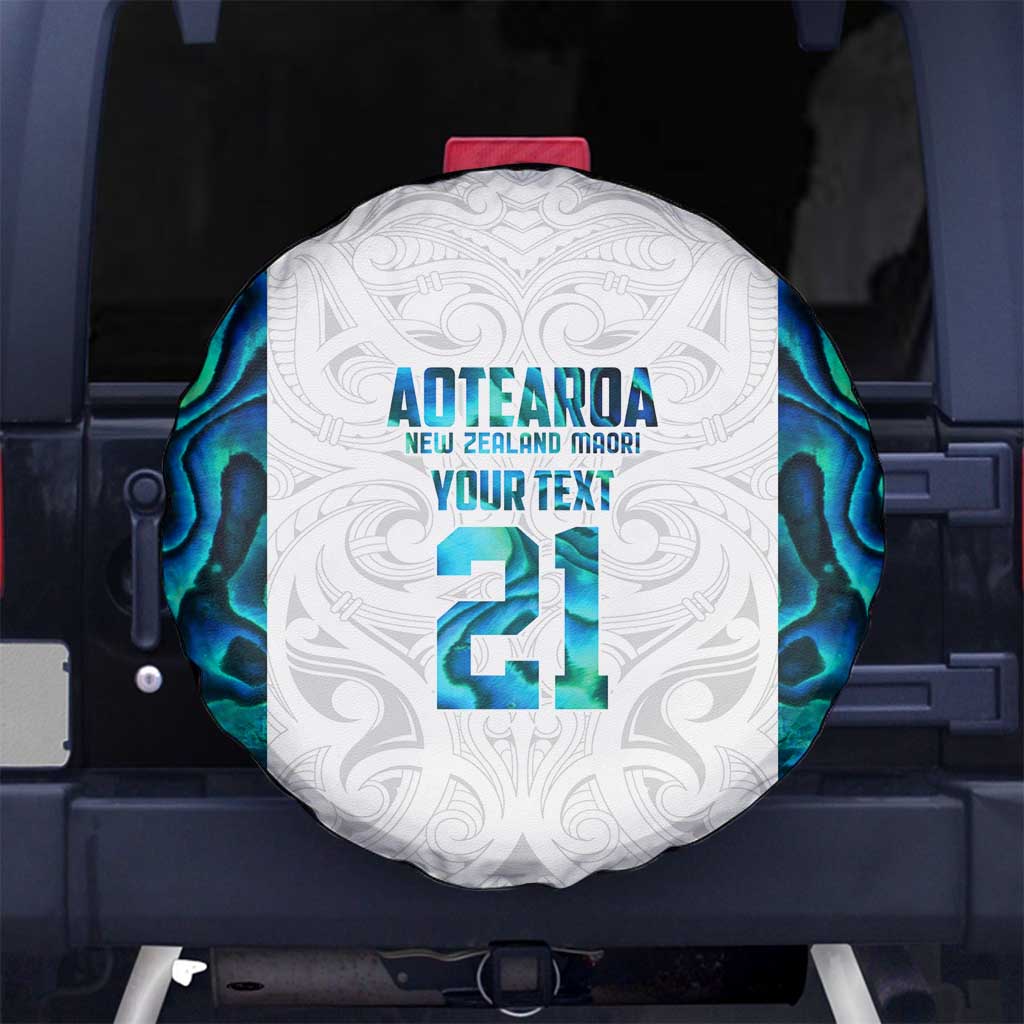 Custom New Zealand Aotearoa Spare Tire Cover Maori Paua Shell Indigenous - Polynesian Pride