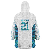 Custom New Zealand Aotearoa Wearable Blanket Hoodie Maori Paua Shell Indigenous - Polynesian Pride