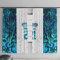 Custom New Zealand Aotearoa Window Curtain Maori Paua Shell Indigenous - Polynesian Pride