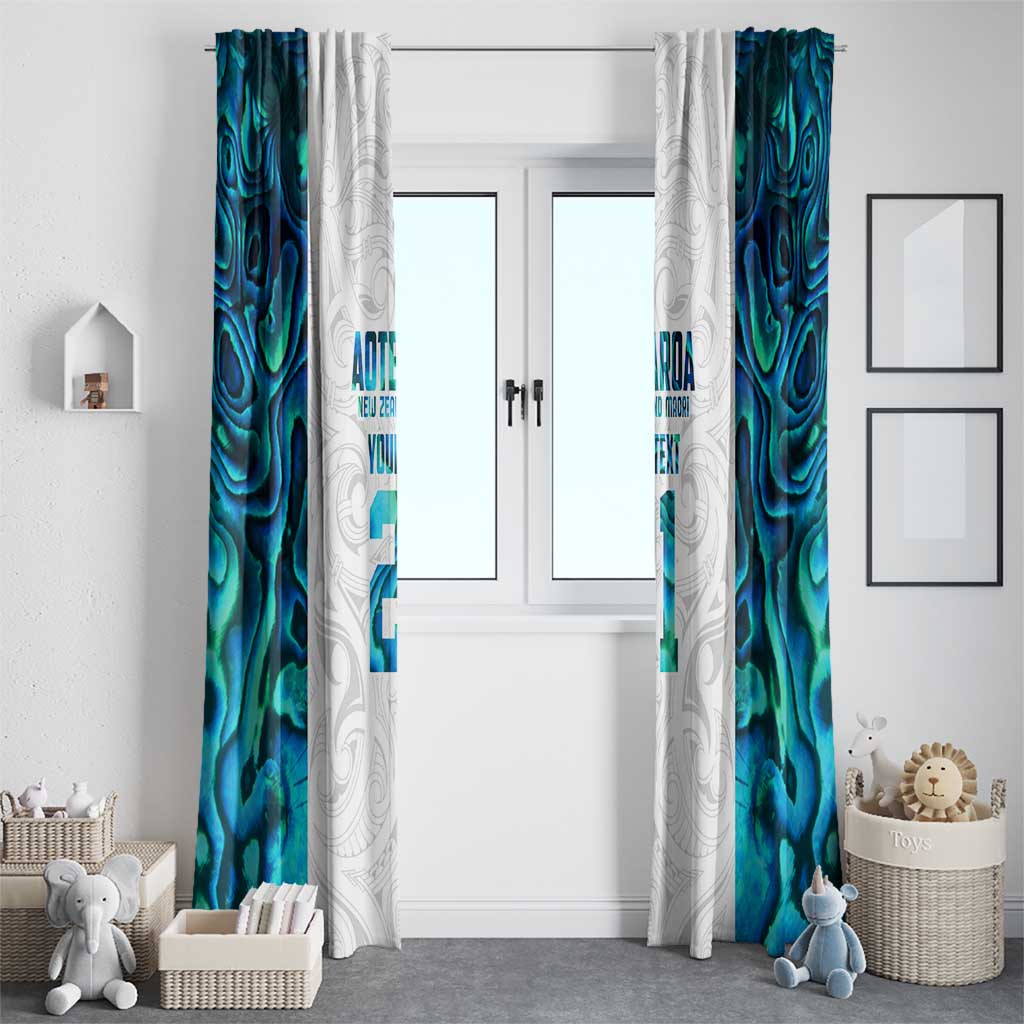 Custom New Zealand Aotearoa Window Curtain Maori Paua Shell Indigenous - Polynesian Pride