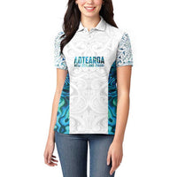 Custom New Zealand Aotearoa Women Polo Shirt Maori Paua Shell Indigenous - Polynesian Pride