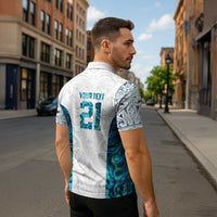 Custom New Zealand Aotearoa Zipper Polo Shirt Maori Paua Shell Indigenous - Polynesian Pride