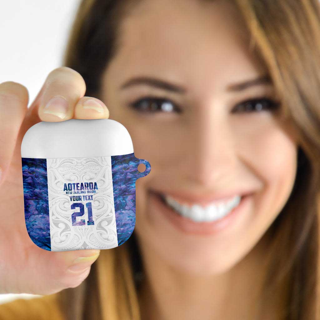 Custom New Zealand Aotearoa AirPods Case Purple Maori Paua Shell Indigenous - Polynesian Pride