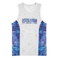 Custom New Zealand Aotearoa Basketball Jersey Purple Maori Paua Shell Indigenous - Polynesian Pride